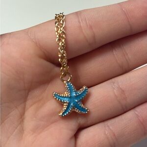 Blue starfish necklace